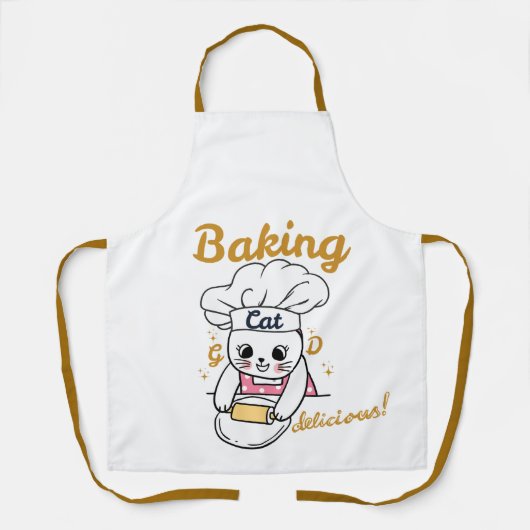 Bakken Cat-DELICIOUS Goed Ontwerp - Schattige Cat Schort (Voorkant)