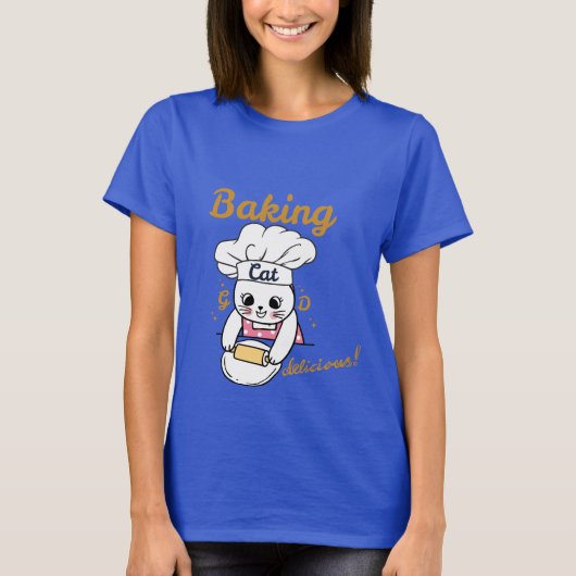Bakken Cat-DELICIOUS Goed Ontwerp - Schattige Cat T-shirt (Voorkant)