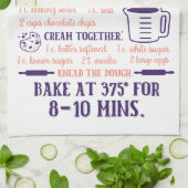 Bakken, Chocolade Chip Cookie Recept Keukenhanddoe Theedoek (Gevouwen)