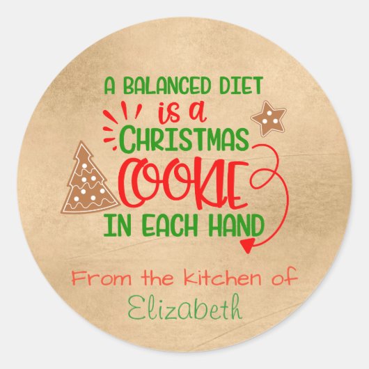 Bakken Cookie Holiday Kitchen Cadeau Label Kerst (Voorkant)