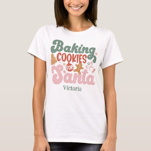 Bakken Cookies voor Santa Personalized Holiday T-shirt (Voorkant)