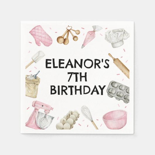 Bakken Cupcake Decoreren Verjaardag servetten (Voorkant)