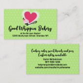 bakken cupcake whisk hart visitekaartje groen (Voorkant / Achterkant)