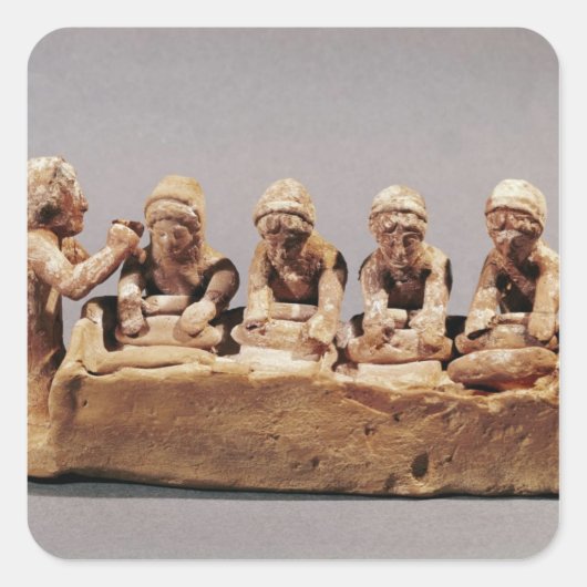 Bakken die deeg knippen in Thebes Vierkante Sticker (Voorkant)