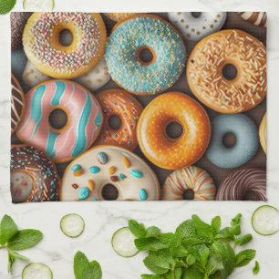 Bakken Donuts keukenhanddoek