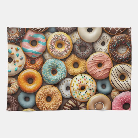 Bakken Donuts keukenhanddoek (Horizontaal)