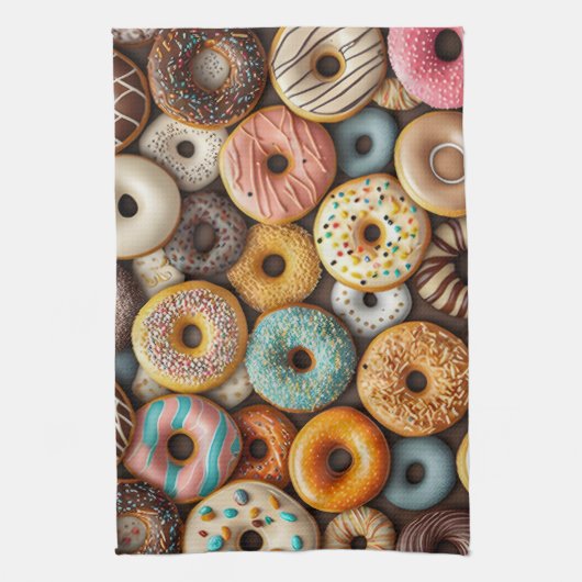 Bakken Donuts keukenhanddoek (Verticaal)