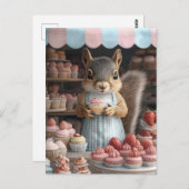 Bakken Eekhoorn met Cupcake Briefkaart (Voorkant / Achterkant)