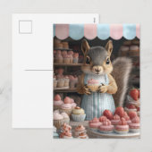Bakken Eekhoorn met Cupcake Feestdagenkaart (Voorkant / Achterkant)