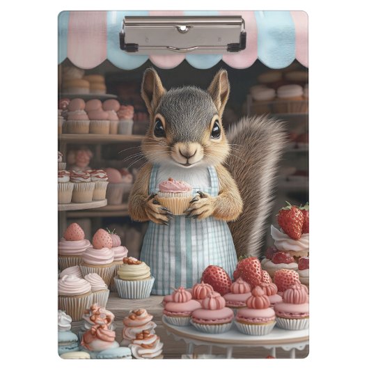 Bakken Eekhoorn met Cupcake Klembord (Voorkant)