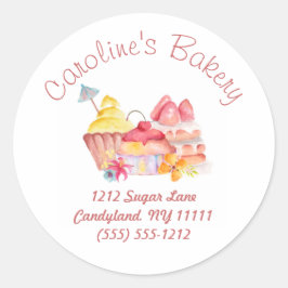 Bakken en Bakkerij Boutique, Cupcakes & gebak Ronde Sticker