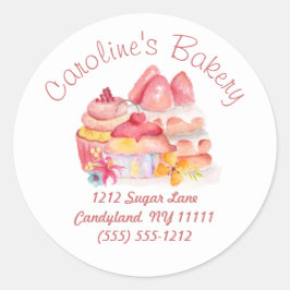 Bakken en Bakkerij Boutique, Cupcakes & gebak Ronde Sticker