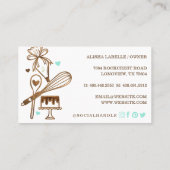 Bakken en koken - Houtkorrelige textuur & blauw Visitekaartje (Achterkant)