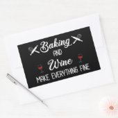 Bakken en wijn maken alles goed rechthoekige sticker (Envelop)