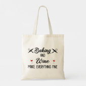 Bakken en wijn maken alles goed tote bag (Achterkant)