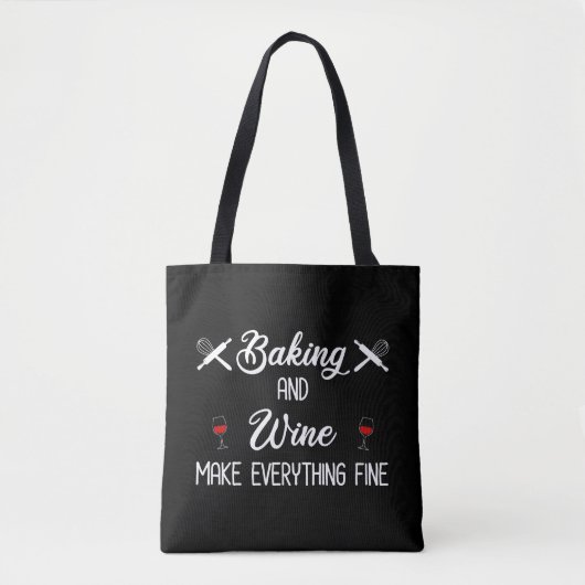 Bakken en wijn maken alles goed tote bag (Voorkant)