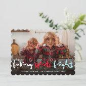 Bakken Geesten Heldere Sprankelende Kerstmis Foto Feestdagenkaart (Staand voorkant)