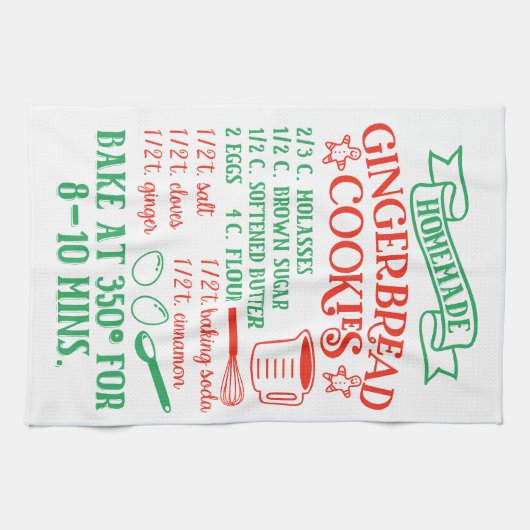 Bakken Gingerbread Cookie Recept Keukenhanddoek (Horizontaal)