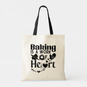 Bakken is een werk van hart Schattige stijlvol zwa Tote Bag (Achterkant)