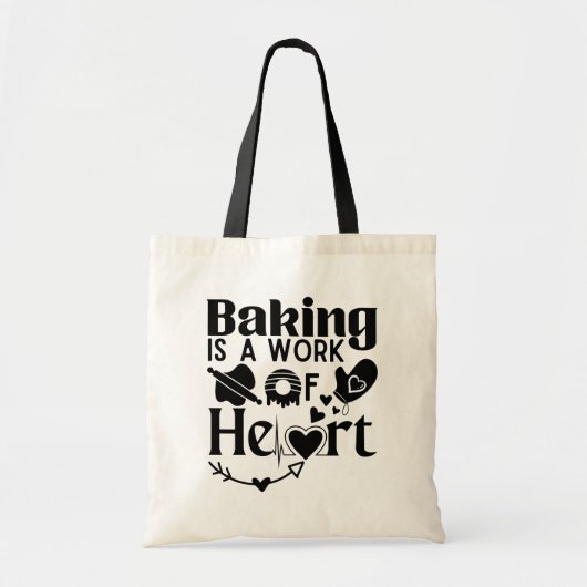 Bakken is een werk van hart Schattige stijlvol zwa Tote Bag (Voorkant)