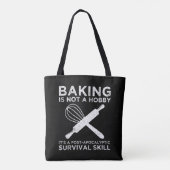 Bakken is geen hobby, het is een overlevingsvaardi tote bag (Achterkant)