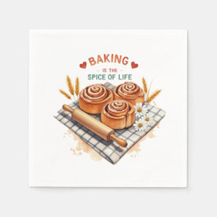 Bakken is het kruid van het leven - kaneelbroodje servet