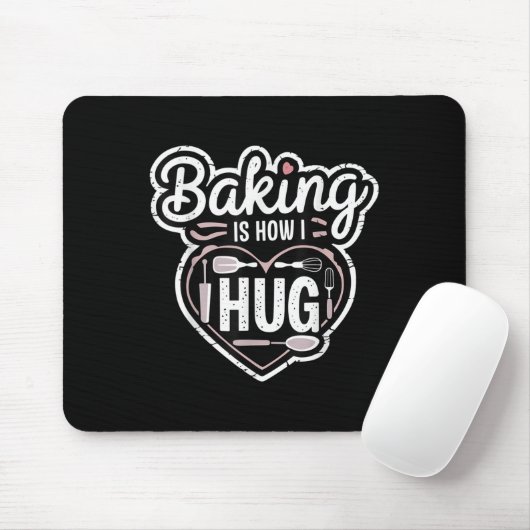 Bakken is hoe ik hart ontwerp knuffel voor bakkers muismat (Met muis)