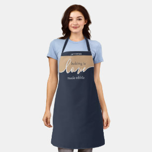 Bakken is Liefde dat Tastbaar is NAVY TAN Script K Schort
