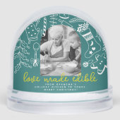 Bakken is liefde gemaakt eetbare groene fotovakant sneeuwbol (Voorkant)