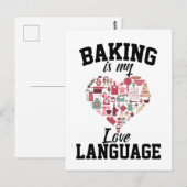 Bakken is mijn liefdestaal - Funny Baker Briefkaart (Voorkant / Achterkant)