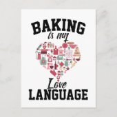 Bakken is mijn liefdestaal - Funny Baker Briefkaart (Voorkant)