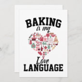 Bakken is mijn liefdestaal - Funny Baker Feestdagenkaart (Voorkant / Achterkant)