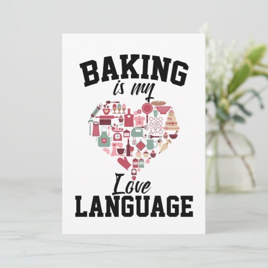 Bakken is mijn liefdestaal - Funny Baker Kaart (Staand voorkant)