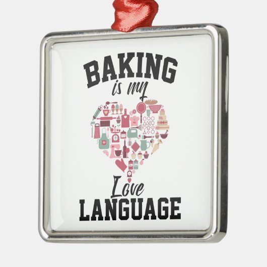 Bakken is mijn liefdestaal - Funny Baker Metalen Ornament (Links)
