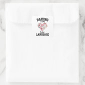 Bakken is mijn liefdestaal - Funny Baker Vierkante Sticker (Tas)
