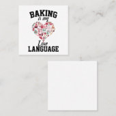 Bakken is mijn liefdestaal - Funny Baker Vierkante Visitekaartje (Voorkant / Achterkant)