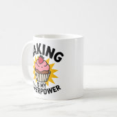 "Bakken is mijn Superpower cupcake ontwerp Koffiemok (Voorkant links)