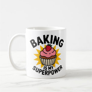 "Bakken is mijn Superpower cupcake ontwerp Koffiemok
