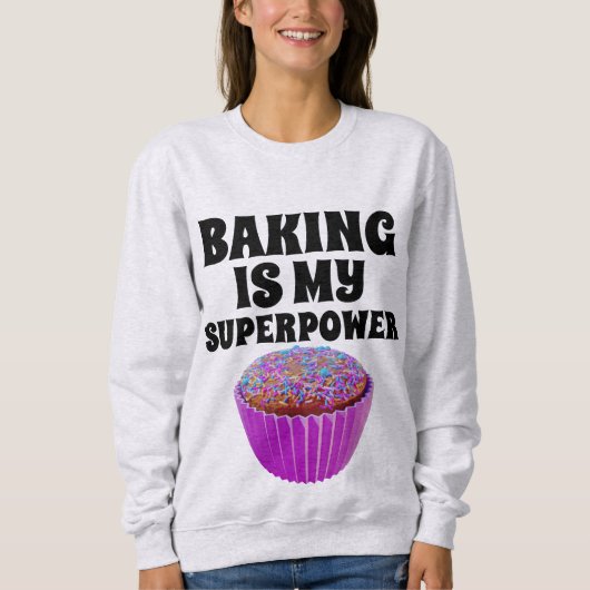 BAKKEN IS MIJN SUPERPOWER CUPCAKE T-SHIRTS (Voorkant)