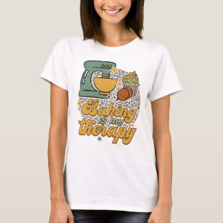 Bakken is mijn therapie cupcakes bakker t-shirt