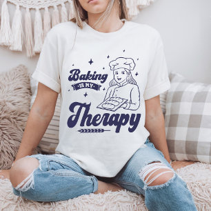 Bakken is mijn therapie, grappige bakkersgeschenke t-shirt