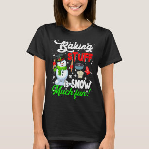 Bakken Is Sneeuw Veel Plezier Xmas Sneeuwman Lunch T-shirt
