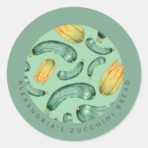 Bakken Je Naam Courgettebrood Ronde Sticker