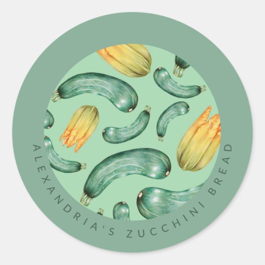 Bakken | Je Naam | Courgettebrood Ronde Sticker (Voorkant)