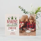 BAKKEN KERSTJUICHEN ENKELE FOTO FEESTDAGENKAART (Staand voorkant)