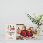 BAKKEN KERSTJUICHEN ENKELE FOTO FEESTDAGENKAART (Staand voorkant)