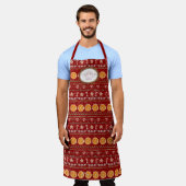 Bakken Kerstmis Herinneringen Nana Rode Waterverf Schort (Gedragen)