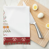 Bakken Kerstmis Herinneringen Wassail Candy Cane T Theedoek (Quarter Fold)