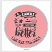 Bakken Koekjes bedrijfsautodecal Sticker (Vel)
