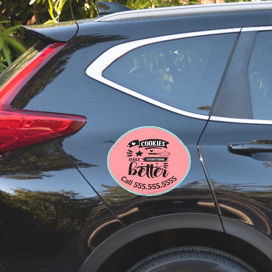 Bakken Koekjes bedrijfsautodecal Sticker (Auto Zijkant)